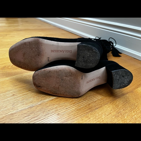 Enzo Angiolini Blocked Heel Suede Boots - Picture 6 of 8